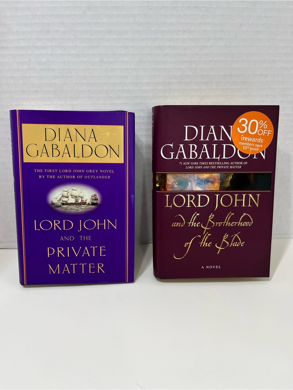 DIANA GABALDON BOOKS lord John series lot of 2 autographed